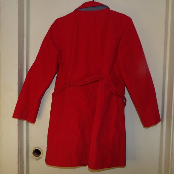 GUC Talbots Red Belted Parka Coat Sz 14 - Picture 7 of 7